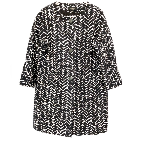 💚💚🌼NWOT TALBOTS Lightweight Coat Geometric Print - Picture 1 of 10